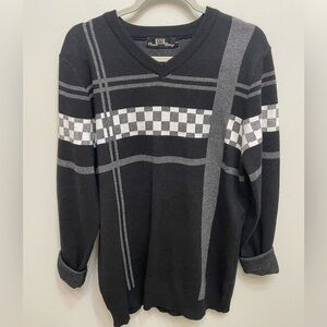 GG Premium Clothing Black and Gray Checkered Sweater